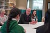 John Swinney speaks to schoolchildren